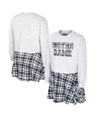 Colosseum - Big Girls Gray Notre Dame Fighting Irish Marceline Plaid Skirt and Top Set