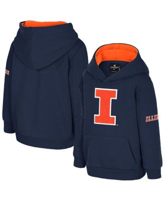 Colosseum - Toddler Navy Illinois Fighting Illini Big Logo Volume Fleece Pullover Hoodie