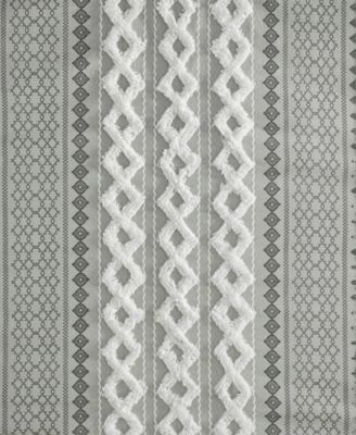 Imani Stripe Cotton Chenille Shower Curtain, 72" x  72"