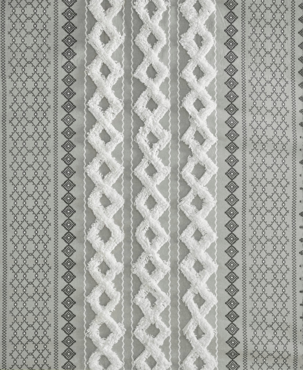 Ink+Ivy Imani Stripe Cotton Chenille Shower Curtain, 72" x