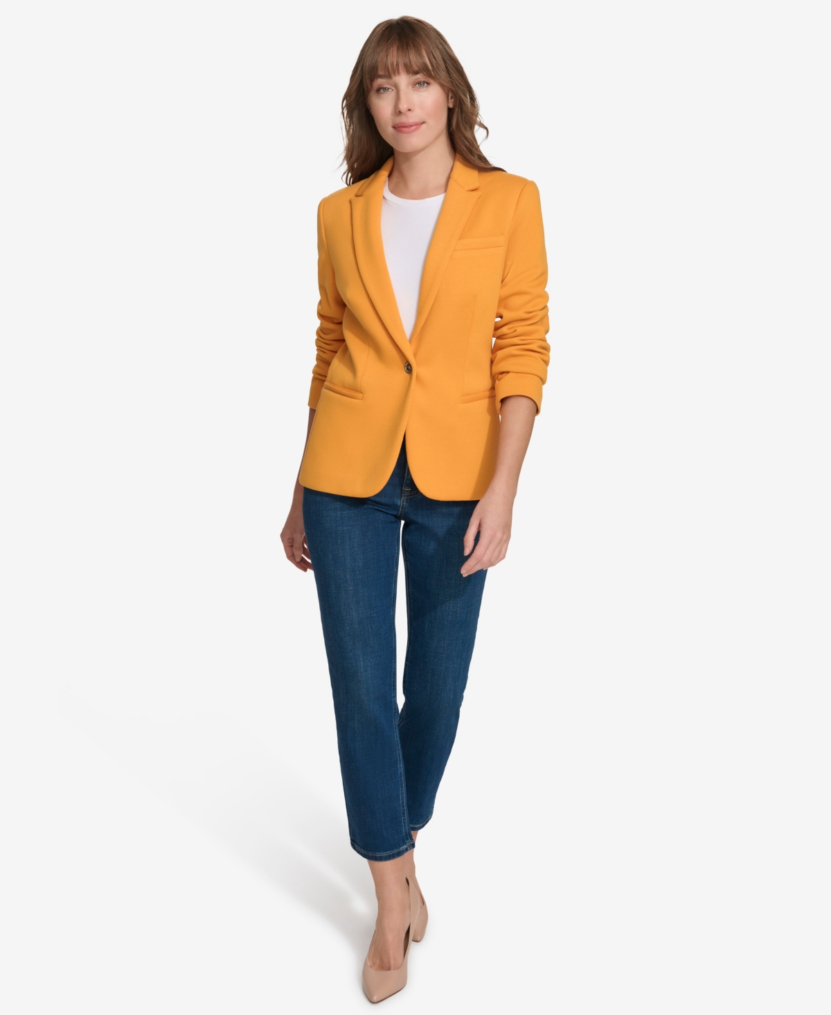 Tommy Hilfiger Women's Scuba One-button Blazer In Yellow