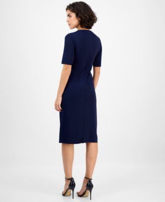 Women's Cowl-Neck Side-Ruched Dress