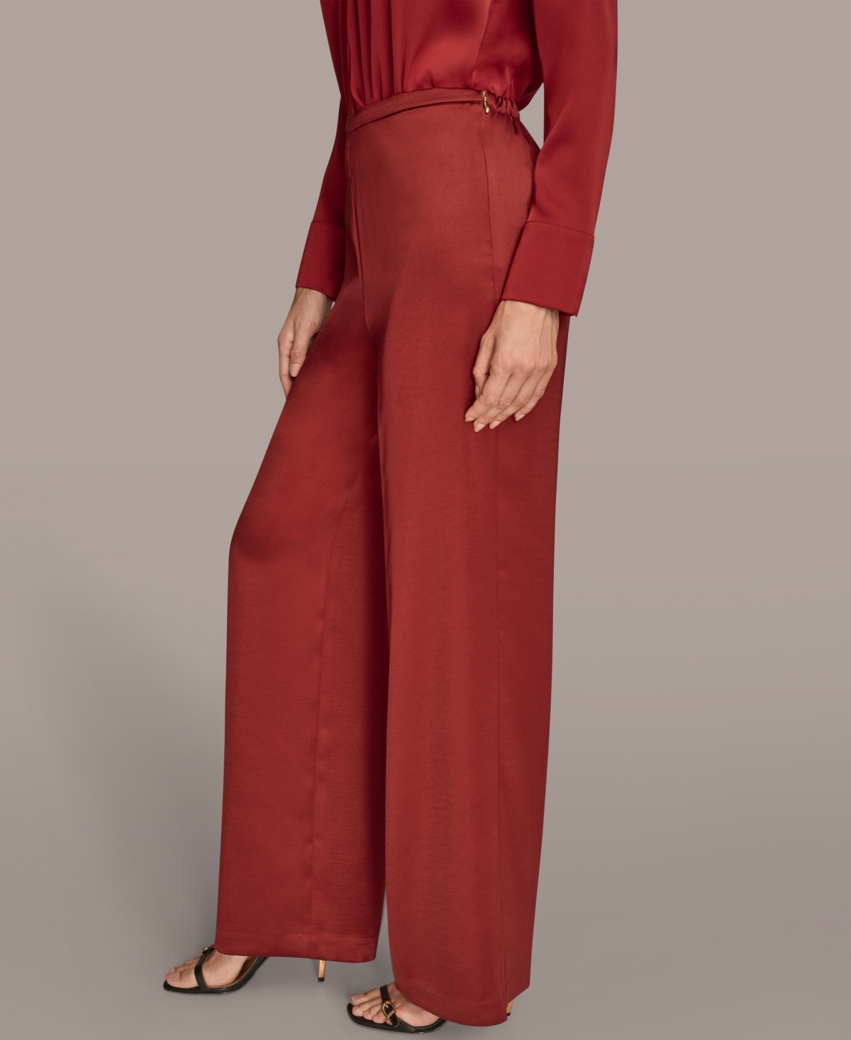 Donna Karan Women's Wide Leg Pants In Red