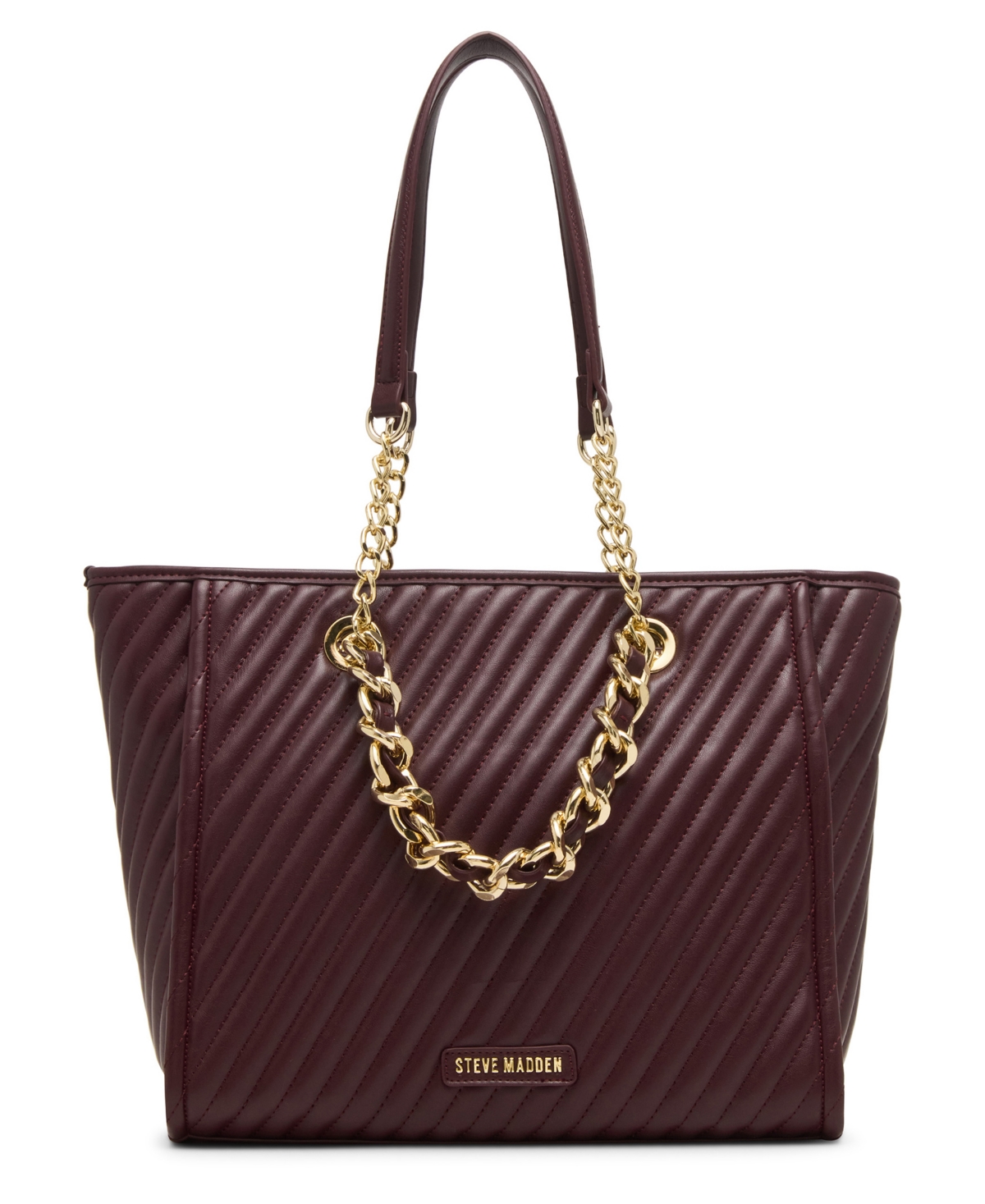 Steve Madden Bkattt-h Large Tote Bag With Pouch In Burgundy