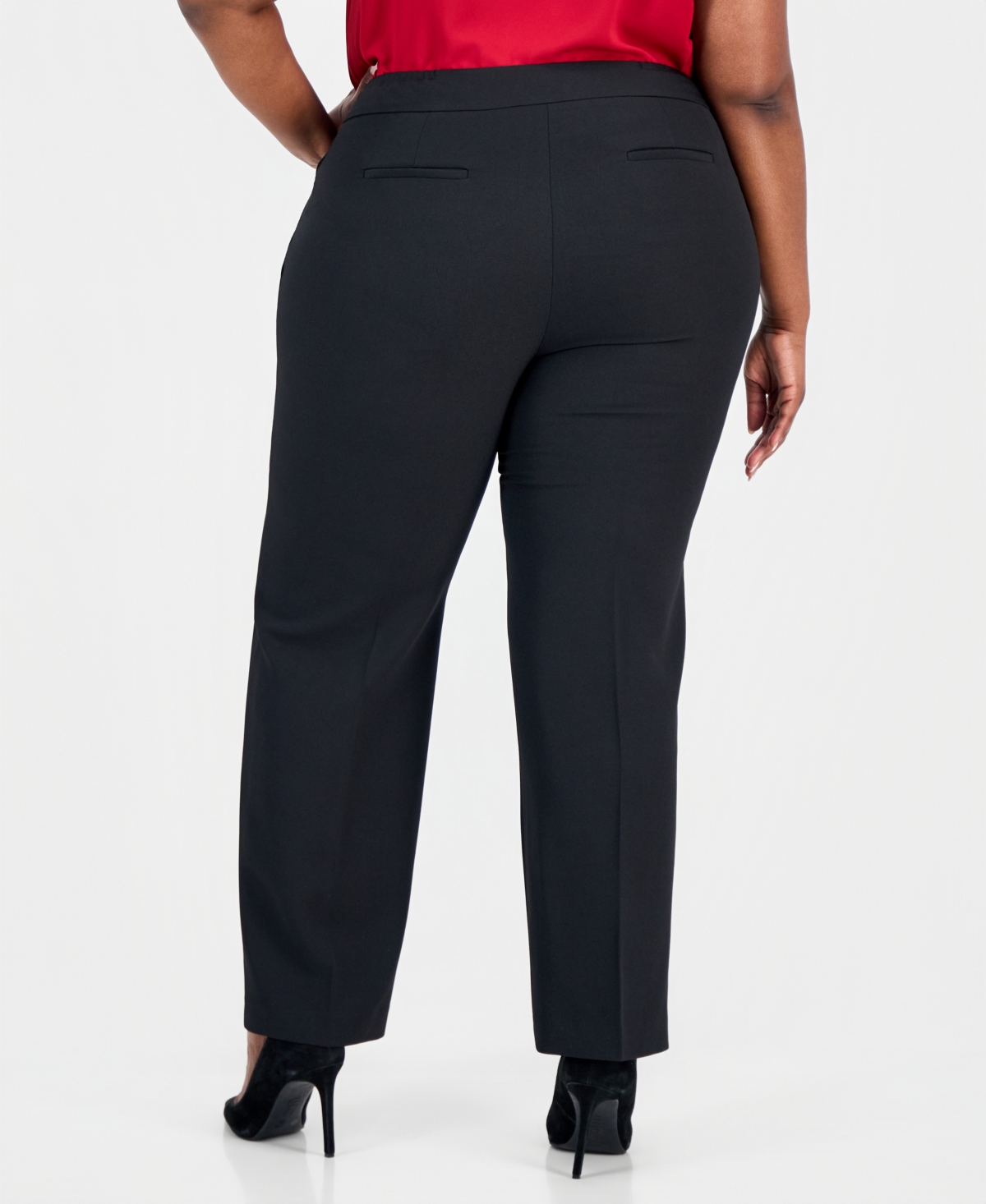 Kasper Plus High-Rise Wide-Leg Pants