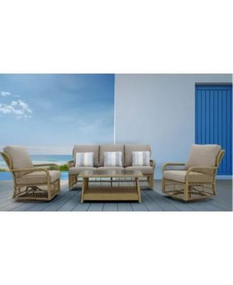 Positano 40" x 26" Outdoor Wicker Coffee Table, Brown