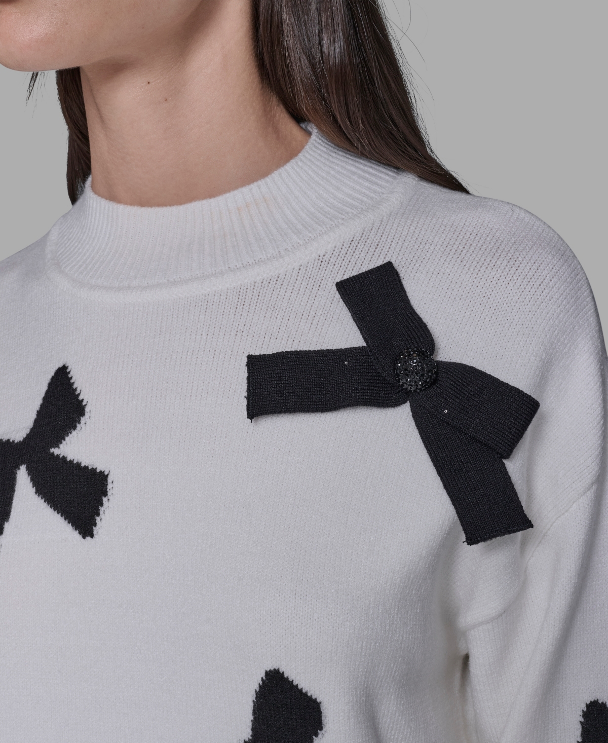 Karl Lagerfeld Women's All-over Bow Sweater In Multi