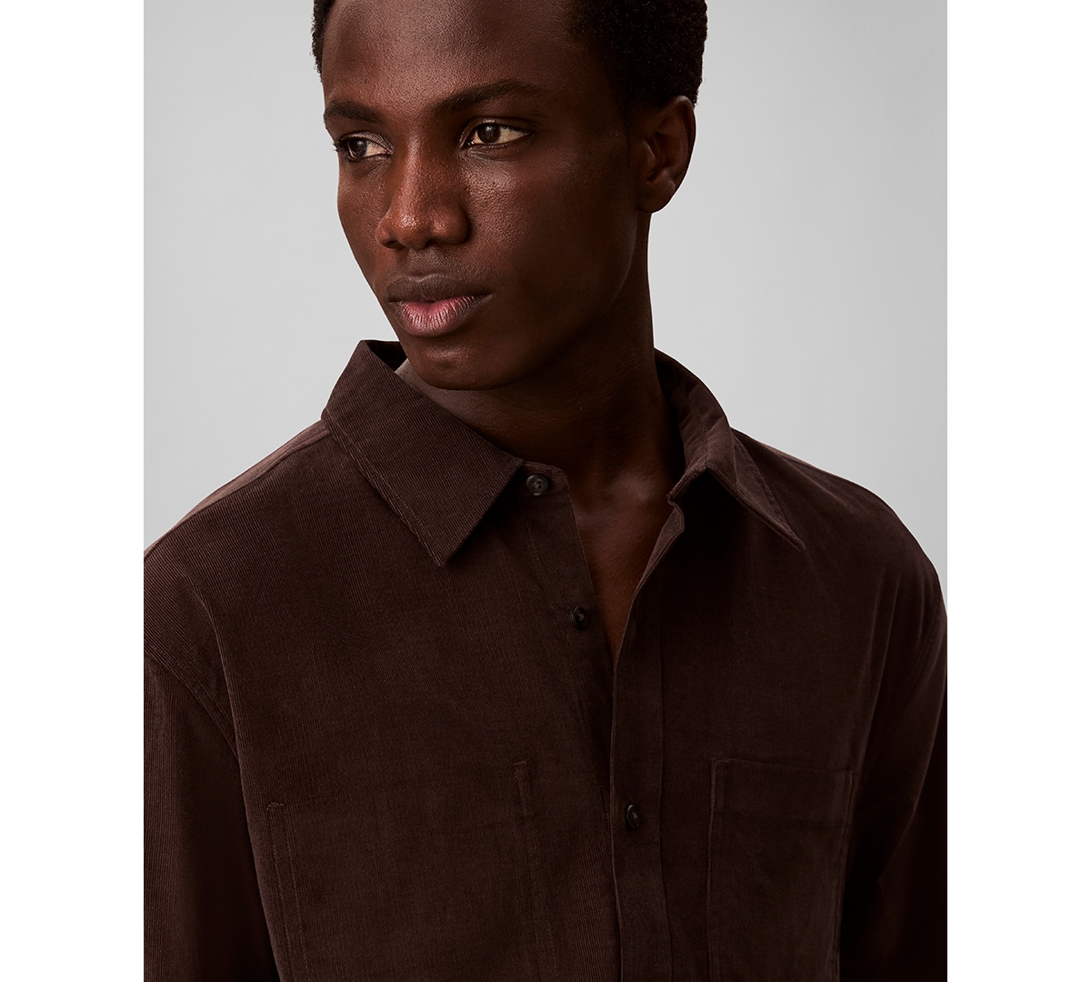 Calvin Klein Men's Classic-fit Button-down Shirt In Brown