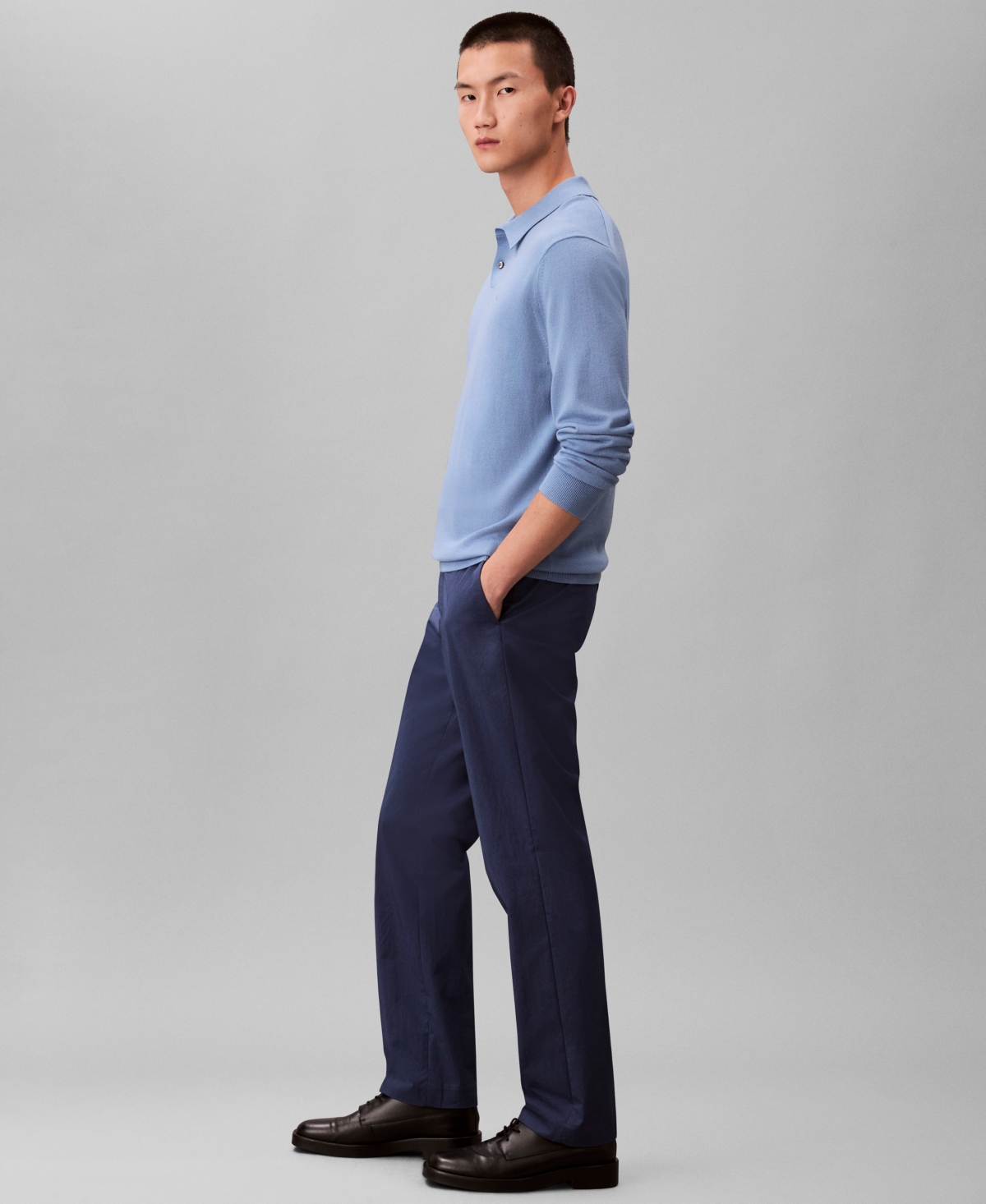 Calvin Klein Men's Regular Fit Trouser Pants In Blue