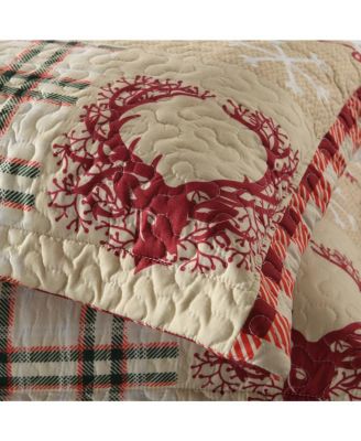 Christmas Rustic Cabin Lodge Quilt Bedspread Set, Queen