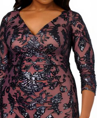 Plus Size Beaded Long Dress