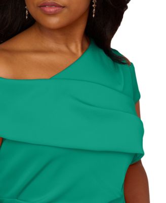 Plus Size Asymmetrical Draped Gown