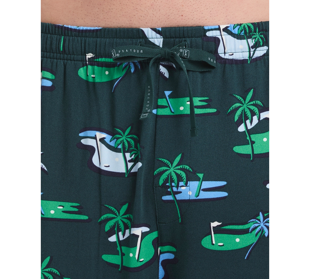 Perry Ellis Portfolio Men's Soft Touch Beach Course Pajama Pants In Green