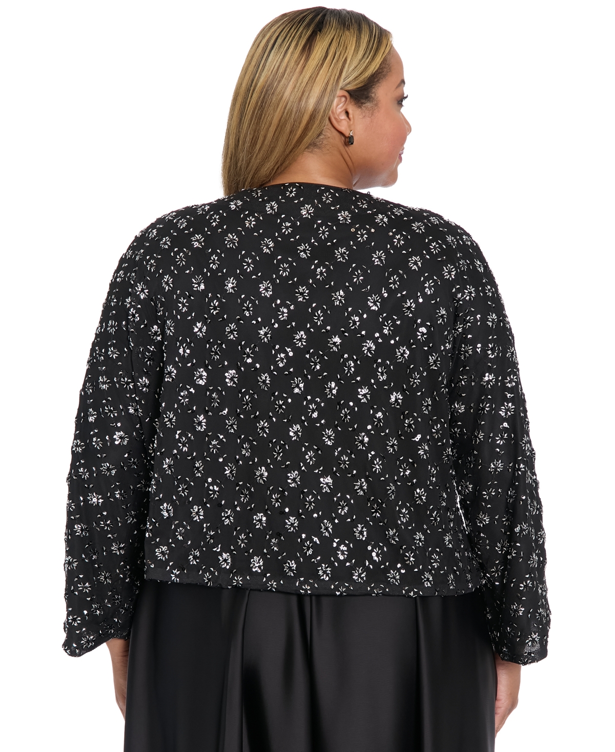Muse Plus Size Jewel Neck Jacket In Black