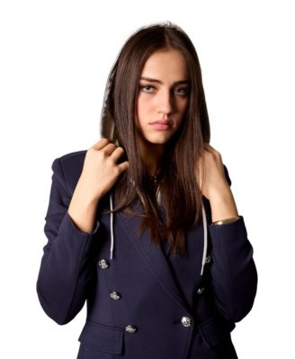 Women's Helen Double-Breasted Blazer with Removable Hoodie Insert