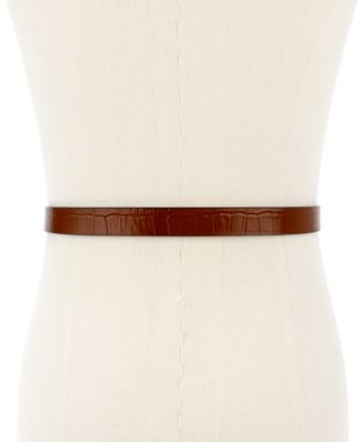 Logo Skinny Leather Belt