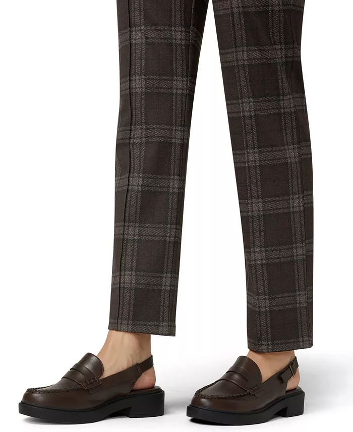 Women's Plaid Pattern Trouser Pants - thumbnail 2