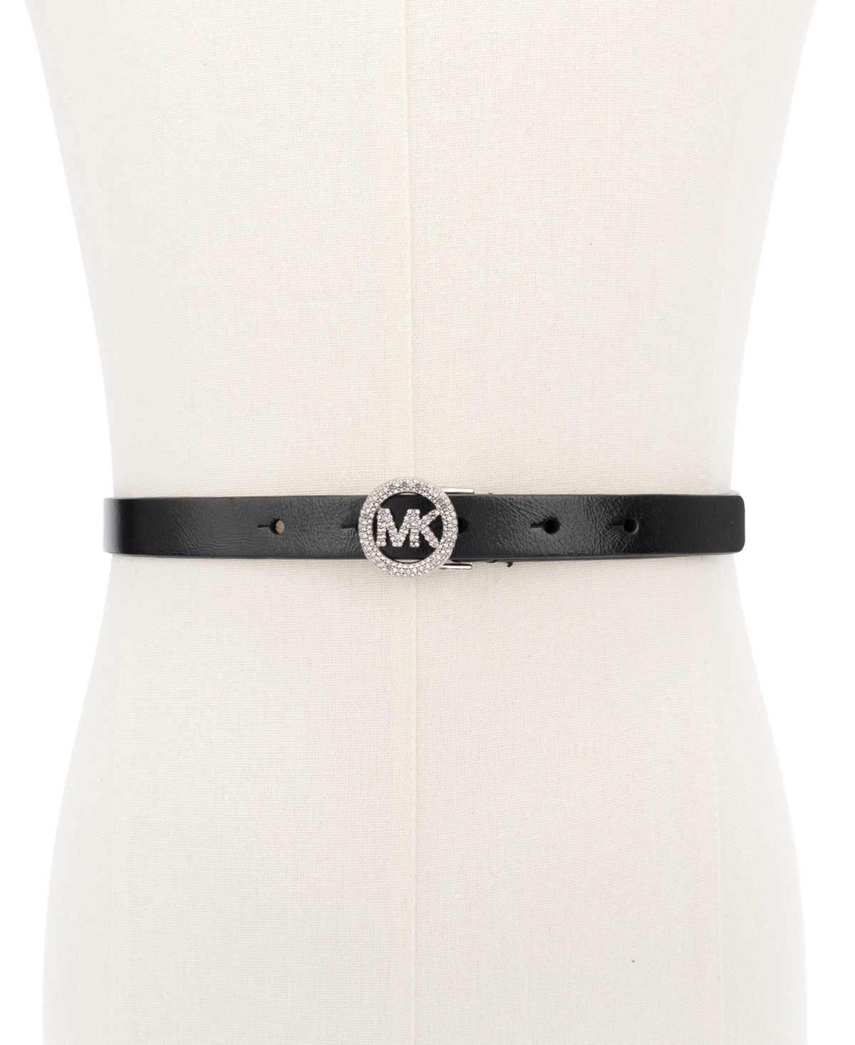 Michael Kors Women's Pave Logo Belt In Black