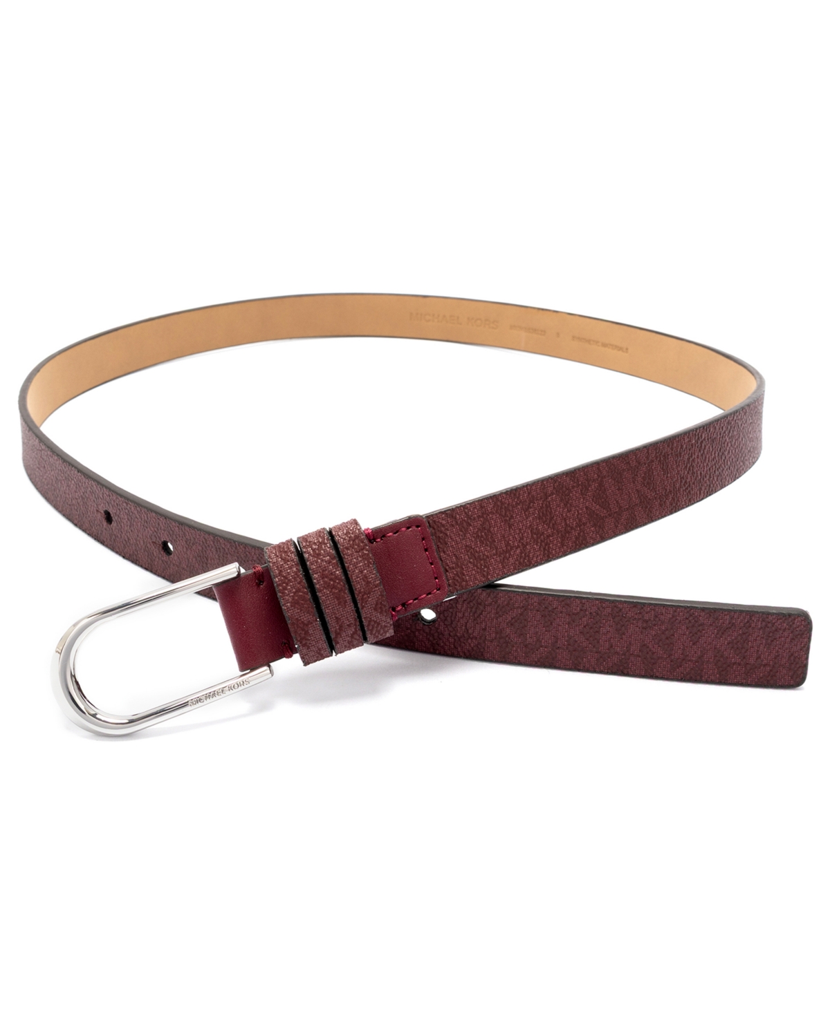 Michael Kors Women's Non-reversible Belt In Burgundy
