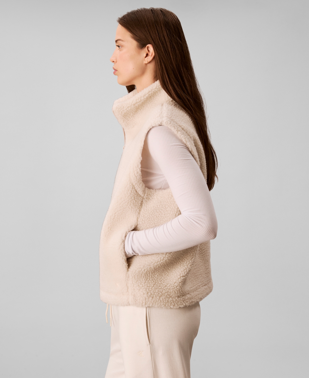 Calvin Klein Jeans Est.1978 Women's Mock Neck Vest In Gray