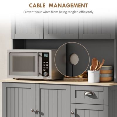 71" Buffet with Hutch, Kitchen Pantry Storage Cabinet with Drawer