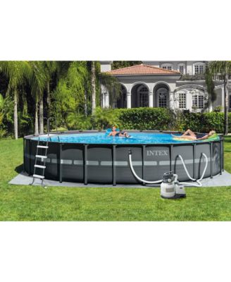 26ft x 52in Above Ground Pool w/ Inflatable Loungers and Floating Cooler