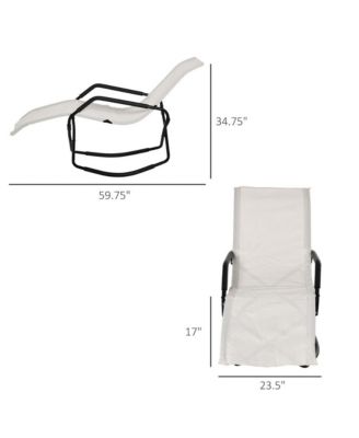 - Rocking Chaise Lounge Chair - 400lb Sunbathing Lounger - White