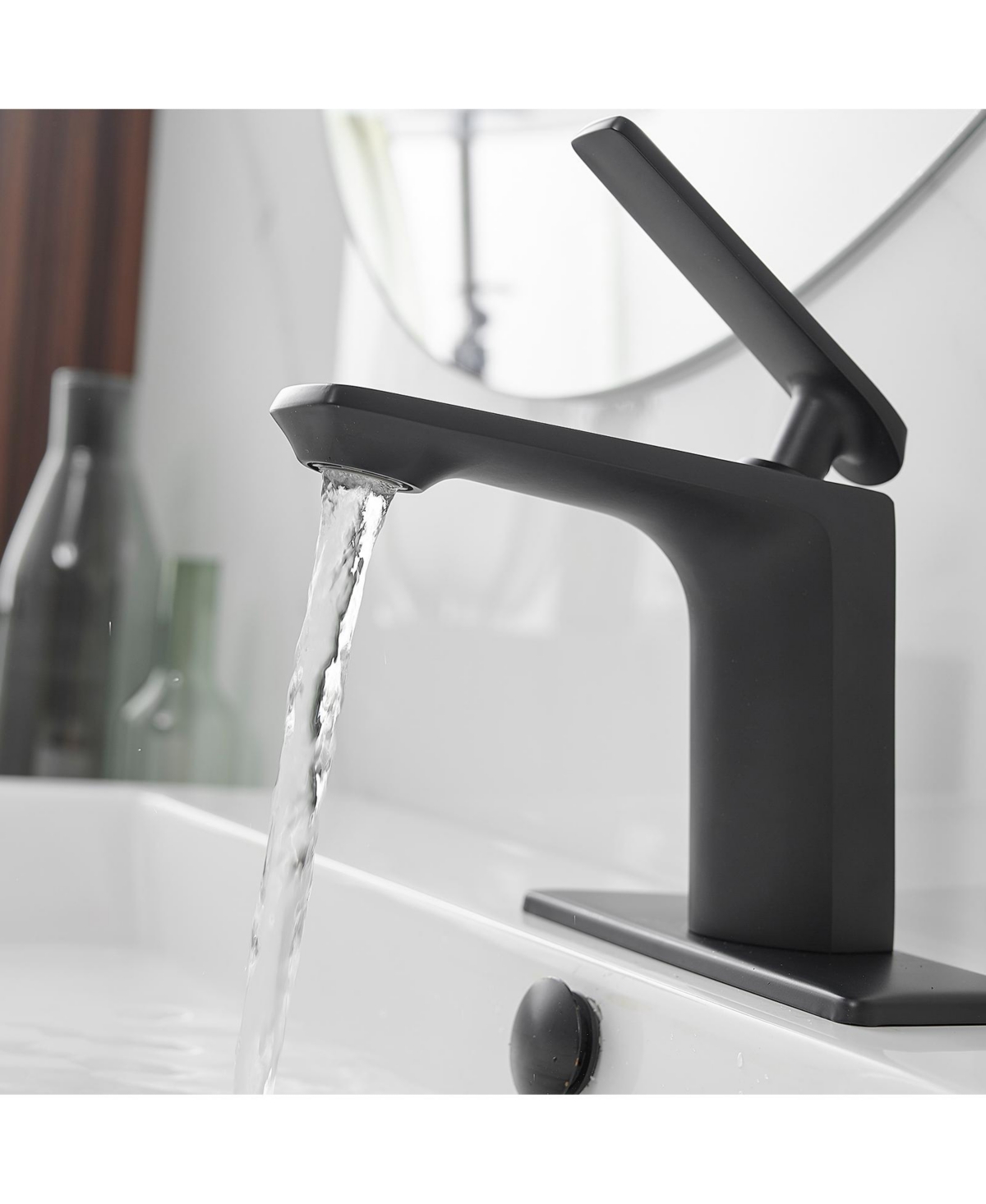 Greenspring Single Hole Single-Handle Bathroom Faucet in Matte Black