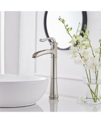 Waterfall Single Hole Single-Handle Vessel Bathroom Faucet with Pop-up Drain Assembly