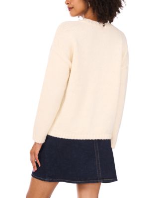 Women's Animal-Print Crewneck Long Sleeve Sweater