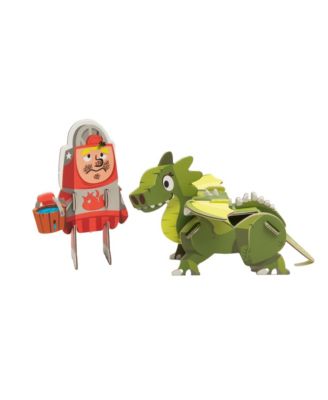 Dragon Trainer Playset: Buildable Paper Toy for Kids Ages 3 + Story-Based Imaginative Play - Curious Kingdom