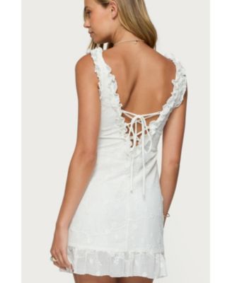 Womens Shayla Ruffle Textured Mini Dress