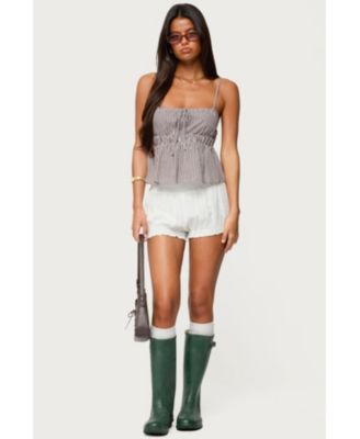 Women's Zahara Gingham Babydoll Top