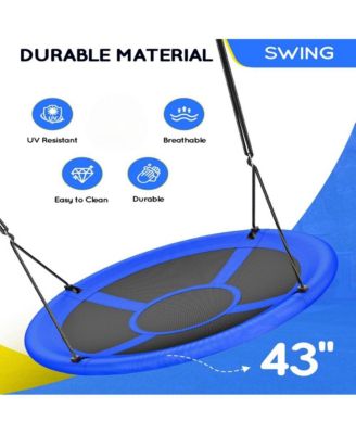43" Saucer Swing (Kids & Adults): 700lbs Capacity, Waterproof, Adjustable Hanging Straps – Backyard/Indoor/Outdoor.