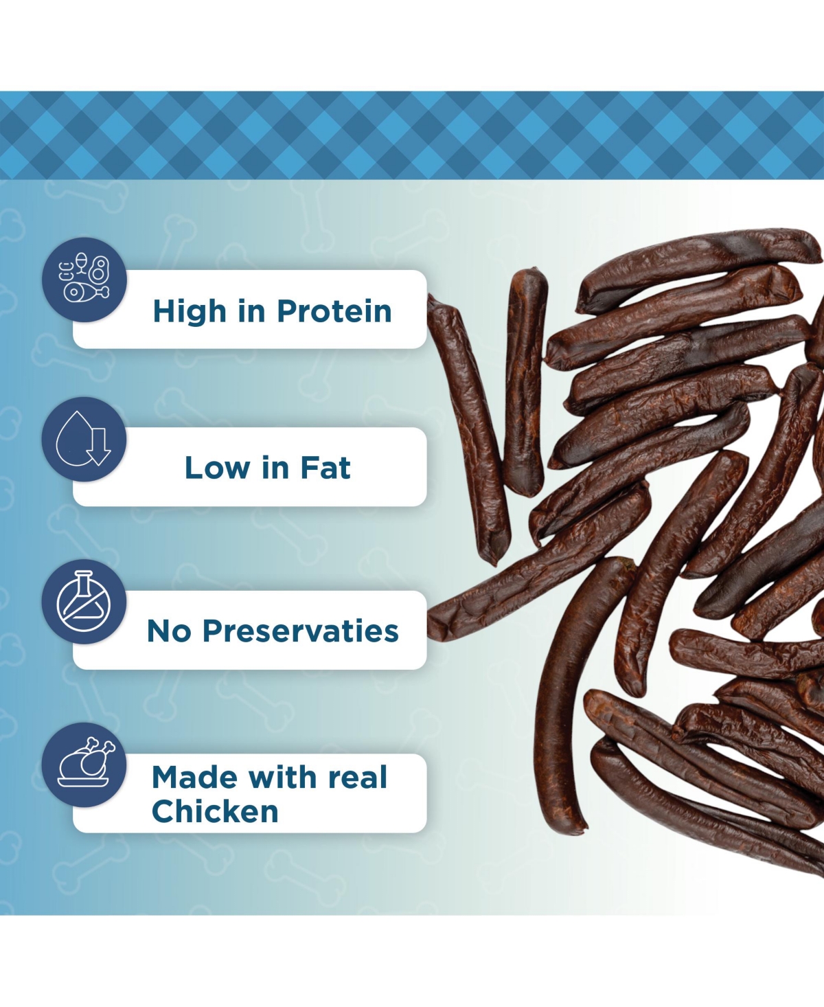 Country Living 4"-5" Beef Flavored Chicken Sausage Dog Treats – 15 Count Bag – Soft & Chewy, High-Protein Training & Reward Treats – Grain-Free, No Ar