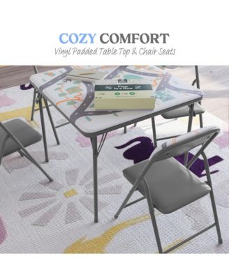 Kids 5 Piece Folding Table And Chair Set - Kids Activity Table Set