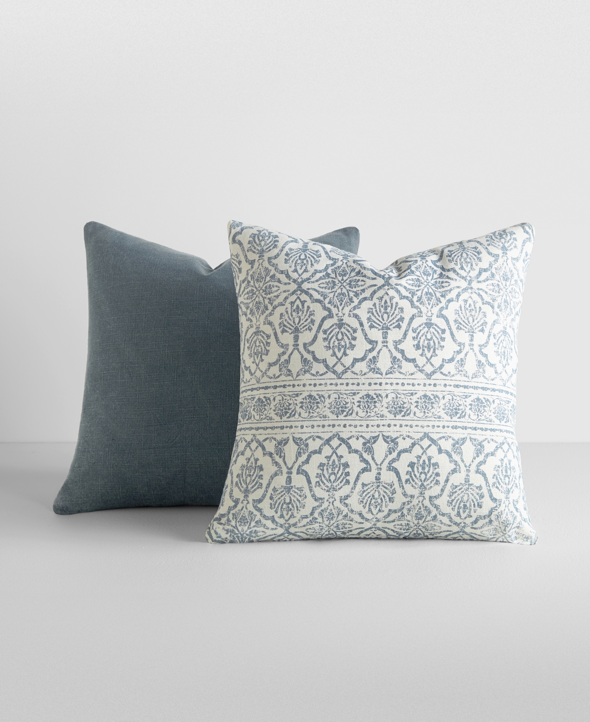 Ienjoy Home Cotton Slub 2-pack Decor Pillows, 20" X 20" In Blue