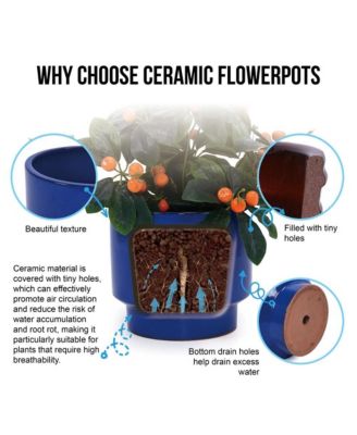 Set of 3 Modern Ceramic Planter Pots