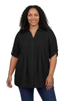 Plus Size Within Rayon Pintucked 7-Day Tunic Blouse