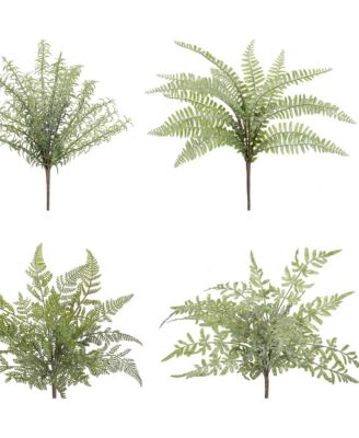 Versatile Assorted Fern Foliage Set (Pack of 12)-Ideal for Creating Lush Garden Settings Indoors and Outdoors