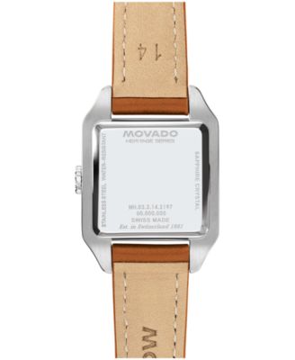 Women's 1917 Swiss Quartz Cognac Leather Watch, 25 x 34.1mm