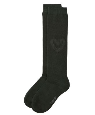 Little Girls Cotton-Rich Fuzzy Heart Embellished Knee Sock