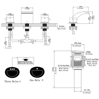 8 in. Widespread 2-Handle Bathroom Faucet With Led Light And Pop Up Drain in Matte Black