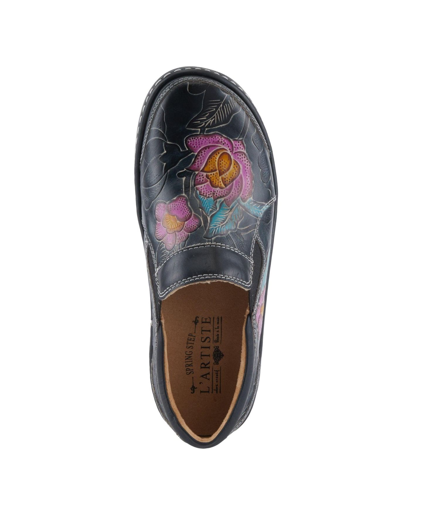 Женские сандалии L'Artiste Spring Step Annawan Slip-On with Leather Upper, цвет: Чёрный разноцветный — фото 3