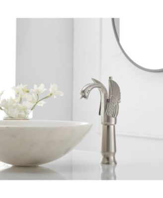 12*12*5 Swan Single Hole Single Handle Bathroom Vessel Sink Faucet With Pop Up Drain
