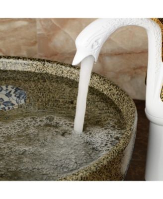 12*12*5 Swan Single Hole Single Handle Bathroom Vessel Sink Faucet With Pop Up Drain
