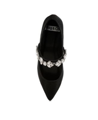Womens Flavia Diamante Brooch Glitter Ballerinas