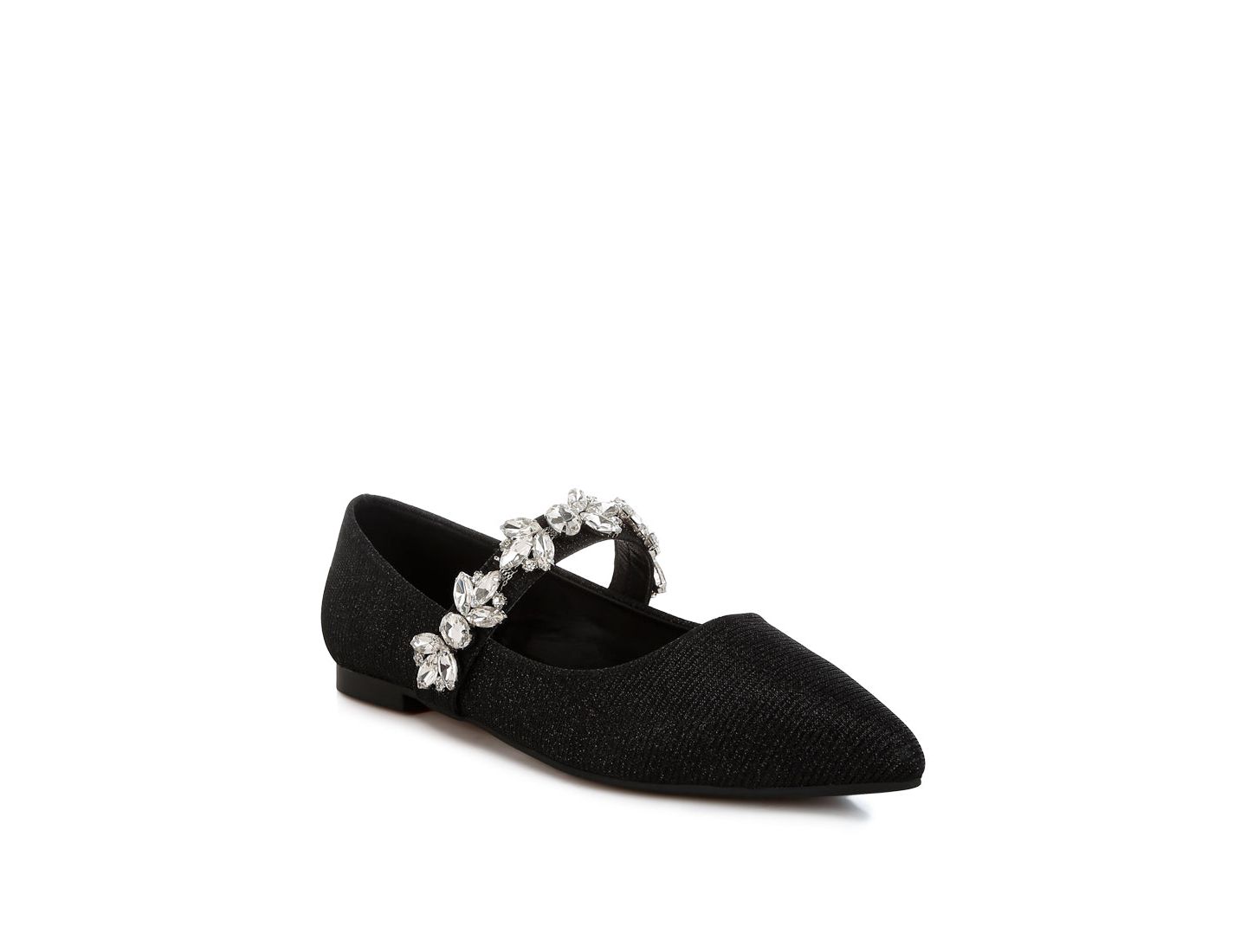 Женские балетки Rag & Co Flavia Diamante Brooch Glitter Ballerinas, цвет: Чёрный — фото 4