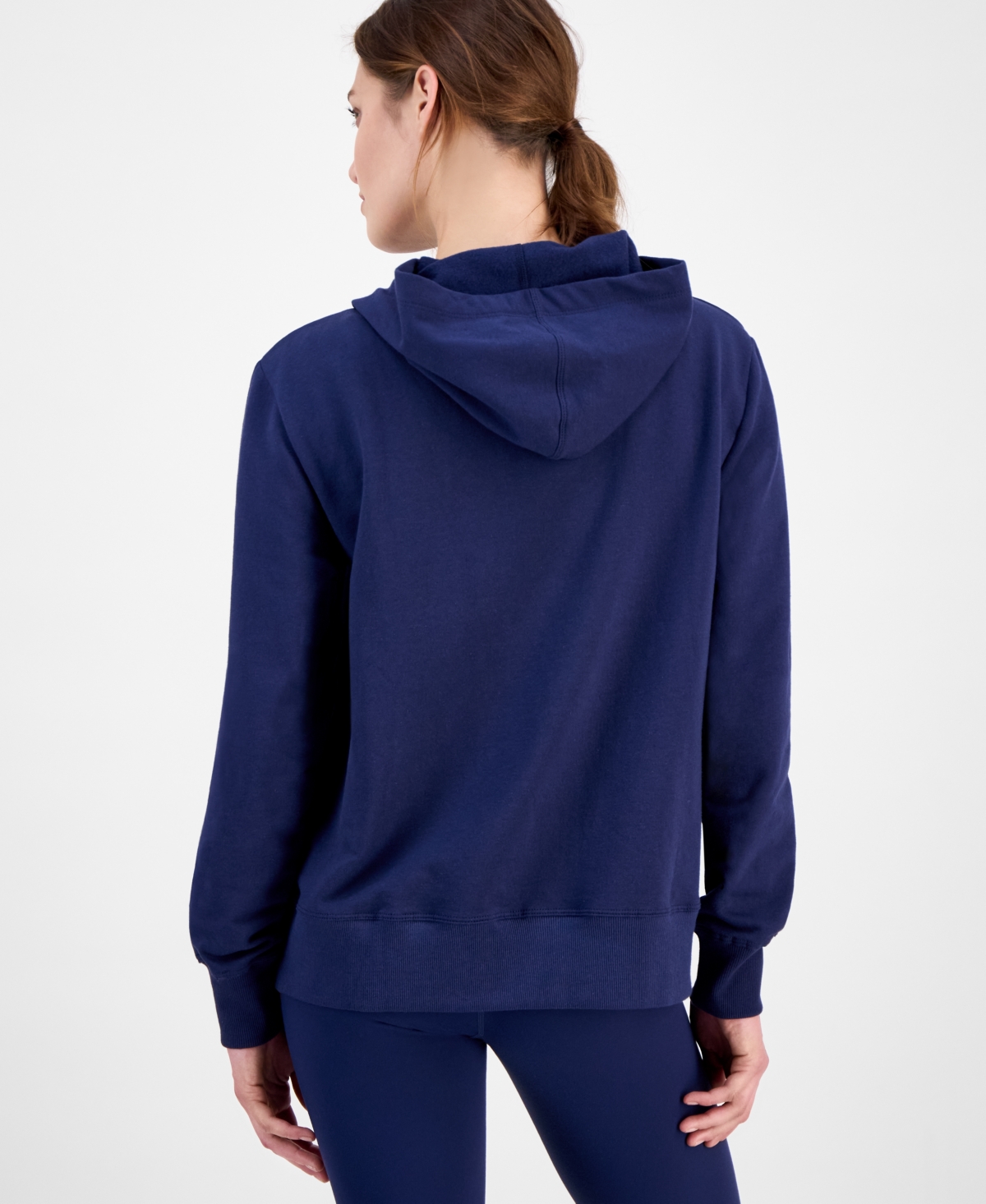 Id Ideology Women's Kangaroo-pocket Fleece Hoodie, Created For Macy's In Blue