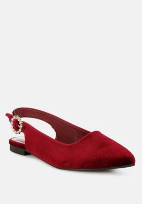 Womens Dolan Velvet Slingback Flats Sandals